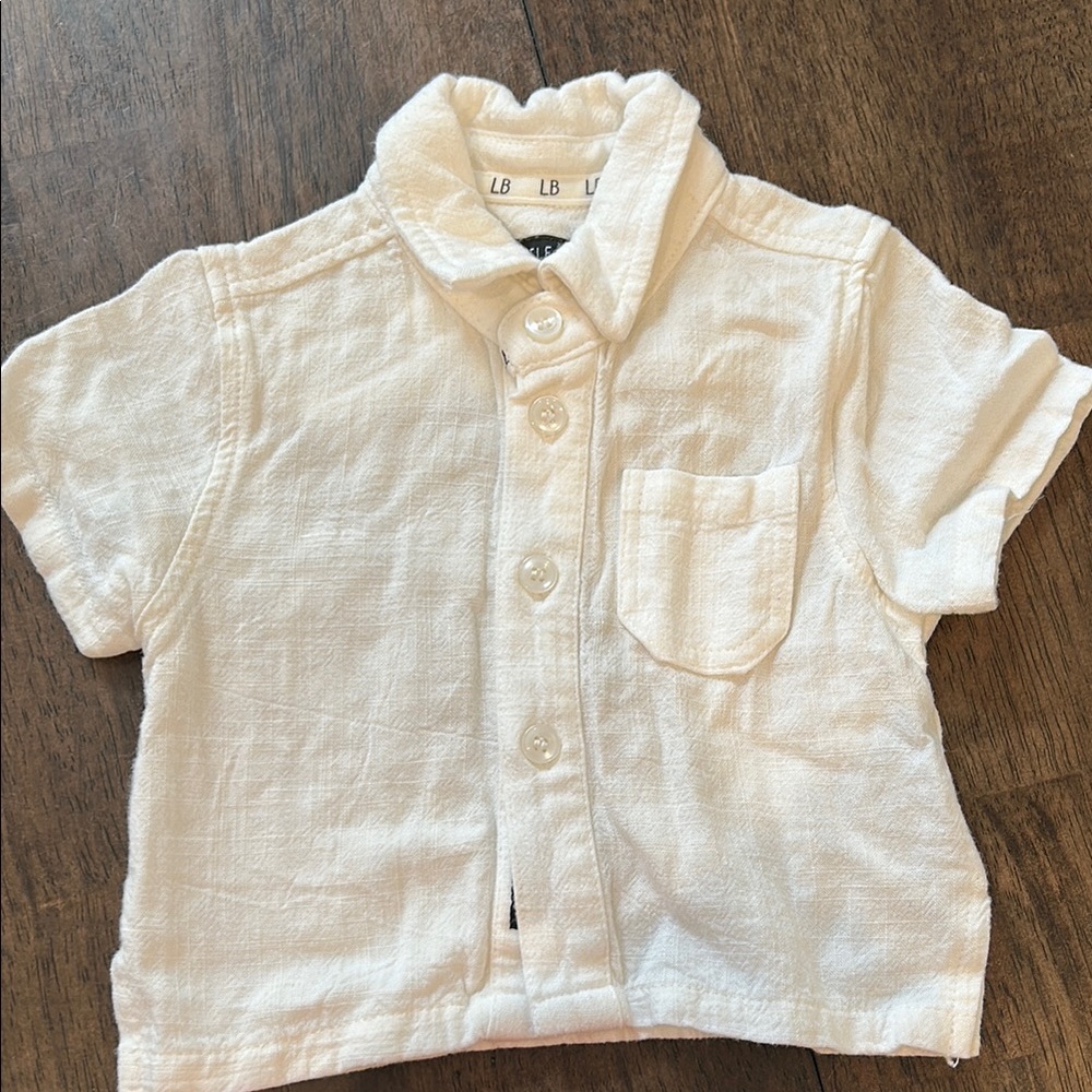 Little Bipsy Cream Button Down Shirt
